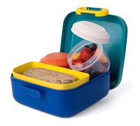 Amuse Rikko Boîte à Goûter Enfant avec Compartiments | Bento Lunch Box + 2x Snack Box | Boîte à Goûter Colorée | Idéale comme Boîte Repas, Boîte Pique-Nique | Midnight Lagoon