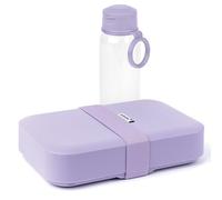 Amuse Set Boîte à lunch et gourde| Boîte à lunch réglable en hauteur avec bouteille d'eau de 500ml | Parfait comme Boîte à repas adulte et boîte à goûter | Sans BPA, passe au lave-vaisselle | lavender