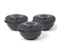 Amuse Tylla Saladier Set 3 Pièces | 3x200ml | Boîte de Rangement avec Couvercle pour Meal Prep & Snacks | Boîte Alimentaire en Plastique Sans BPA | Compatible Lave-vaisselle | Charcoal