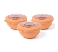 Amuse Tylla Saladier Set 3 Pièces | 3x200ml | Boîte de Rangement avec Couvercle pour Meal Prep & Snacks | Boîte Alimentaire en Plastique Sans BPA | Compatible Lave-vaisselle | Peach