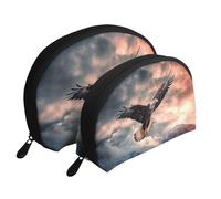 Amusement Ride Trousse de maquillage portable avec fermeture éclair et compartiments intérieurs, The Eagle Flies Bravely, Taille unique