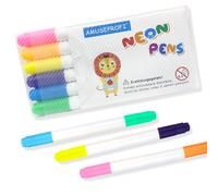AMUSEPROFI Lot de 6 marqueurs néon de rechange à 2 pointes, utilisables pour tableau d'écriture, tableau de dessin, tablette d'apprentissage