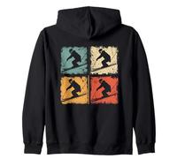 Amusez-Vous Les Jours de Neige et de Ski Vintage pour Les Amoureux de la Neige Sweat à Capuche