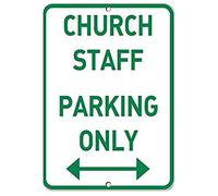 amusFlynnel Chs30 Panneau de stationnement avec flèche Church Staff Parking Only with Arrow Panneau d'avertissement 30,5 x 40,6 cm