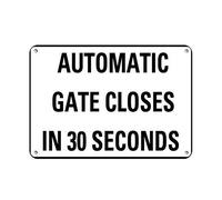 amusFlynnel Panneau d'avertissement « Automatic Gate Closes in 30 Seconds Activity Sign » - Panneau de signalisation de ferme - 20,3 x 30,5 cm - En aluminium