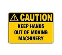 amusFlynnel Panneau d'avertissement avec inscription « Caution Keep Hands Out of Moving Machinery » - 20,3 x 30,5 cm - En aluminium