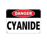 amusFlynnel Panneau d'avertissement « Danger Cyanure Hazard » - Panneau d'avertissement de poison - Panneau de signalisation routière - 20,3 x 30,5 cm - En aluminium