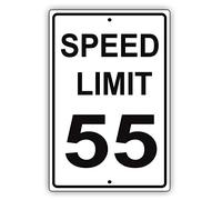 amusFlynnel Panneau d'avertissement de limitation de vitesse de 55 km/h, miles par heure, lettres noires, zone de ralentissement, limitation de vitesse, panneau de signalisation routière 20,3 x 30,5