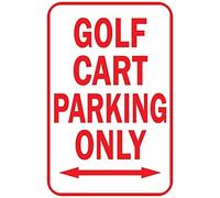 amusFlynnel Panneau d'avertissement Golf Cart Parking Only Arrow - Panneau de signalisation - 20,3 x 30,5 cm - En aluminium - 20,3 x 30,5 cm