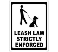 amusFlynnel Panneau d'avertissement Leash Law Strictly Enforced Sign Help Keep Pets Under Control in The Community - 20,3 x 30,5 cm - Q0143