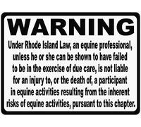amusFlynnel Panneau d'avertissement Rhode Island Equine Liability Law Sign Inform Patrons at Your Horse Riding Facility of Your Company's Rules. Panneau de signalisation en aluminium 20,3 x 30,5 cm