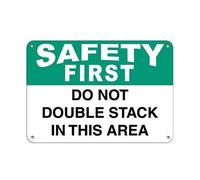 amusFlynnel Panneau d'avertissement « Safety First Do Not Double Stack in This Area » - 20,3 x 30,5 cm - En aluminium