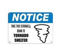 amusFlynnel Panneau d'avertissement « Take This Stairwell Down to Tornado Shelter » - 20,3 x 30,5 cm - En aluminium