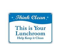 amusFlynnel Panneau d'avertissement « Think Clean This is Your Lunchroom Help Keep it Clean » - 20,3 x 30,5 cm - En aluminium