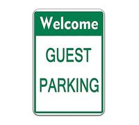 amusFlynnel Panneau d'avertissement « Welcome Guest Parking Only » - Panneau d'église - Panneau d'avertissement - 30,5 x 40,6 cm - Chs24