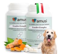 amusi Comprimés Anti-Inflammatoires pour Arthrose Chien, Soutient Articulation Chien, Lubrifie Les Cartilages, Combat la Dysplasie et l'Arthrite Canine, avec Chondroïtine et Glucosamine (2 Paquets)