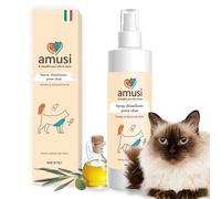 amusi Spray Démêlant pour Chat 250 ML - Démêlant Poil Chat Naturel & Végétalien - Spray Démêlant Chat Poils Longs sans Rinçage - Pelage Doux et Brillant