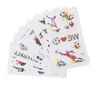 AMUSLESUR 10 feuilles Tatouages Temporaires Garçon Fille Football Lot de Autocollants Visage et Corps Colorés Faciles à Appliquer pour Fête et Supporters