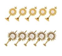AMUSLESUR 10 Pièces de Broches en Alliage de Zinc de Croix, Accessoires Classiques pour Première Communion et Rassemblements Religieux Fixation Sécurisée