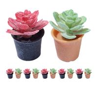 AMUSLESUR 12 pièces Miniature Bonsai Plant Models for Doll House Decor Mini Potted Artificial Plants Accessories for Mini Garden and Tiny House Crafting
