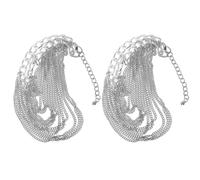 AMUSLESUR 2 Pièces Chaîne de Chaussure Géométrique à Plusieurs Couches | Breloque à Pampilles, Style Hip-hop, pour Sneakers et Chaussures, Usage Polyvalent, Facile à Fixer