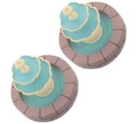AMUSLESUR 2 Pièces Fontaine de Table Mini Cascade en Résine Pompe Silencieuse Intégrée, Circulation d'eau Fluide, Décor Naturel Réaliste pour Bureau et Espace de Travail