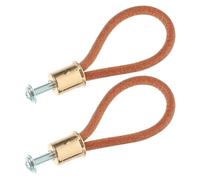 AMUSLESUR 2 pièces Poignées de Tiroir Cuir Minimalistes avec Corde Rustique Boutons de Porte pour Armoire et Commode Design Simple et Élégant pour Meubles de Chambre et Salon