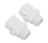 AMUSLESUR 2 Pièces Robinet D'arrêt de Douchette à Bouton G1/2, Contrôle | ABS Blanc, Compatible Tuyaux et Têtes Standards, Usage Camping-vr, Économie D'eau