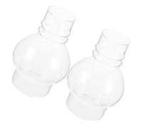 AMUSLESUR 2pcs Abat-jour en Verre Rond pour Lampe à Pétrole Vintage, Solide et Ajustement Sécurisé, Hauteur 16 Cm, pour Décoration Rétro la Maison