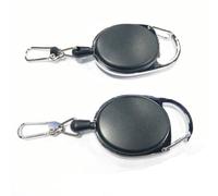 AMUSLESUR 2pièces Porte-clés Rétractable Lot de Câble Acier Haute Élasticité Antiperte Résistant Porte-Badge Robuste avec Clip Ceinture Maison Bureau Extérieur