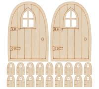 AMUSLESUR 30 Pièces Petite Porte en Bois Vierge 3,9 Pouces, Arche, Grain | Maisons de Poupée et Jardin Féerique, Ponçage Facile, Décoration Intérieure, Non Peinte, Lot Unique