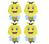 AMUSLESUR 4 pièces Ballons Animaux Gonflables Aluminium Abeille Décoratifs Résistants pour Fêtes Anniversaire et Jardins