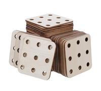 AMUSLESUR 48 Pièces Cartes de Tissage en Bois pour Débutants, Carrées | Format 2, 2x2, 2 Pouces, Trou de 0, 24 Po, Teinte Kaki, Usage École et Camping