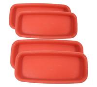 AMUSLESUR 4pcs Plateau Rectangulaire en Plastique PP pour Plantes, Soucoupes pour Pots avec Fonction Anti-Fuite et Collecte d'eau, pour Plantes D'intérieur et Décoration Maison