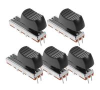 AMUSLESUR 5 Ensembles Potentiomètre de Console de Mixage B50k Mono, Curseur Droit à 3 Broches, Plastique et Métal, Noir, Lot de Sets, pour Consoles de Mixage et Équipements Audio
