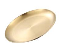 AMUSLESUR Assiette D’apéritif en Acier Inoxydable 14 Cm Dorée, Plateau Rond Alimentaire pour Restaurant et Buffet, Support Solide pour Desserts, Fruits et Plats Variés