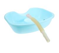 AMUSLESUR Bac à Shampoing Portable pour Personnes Alitées - Lavabos pour Cheveux en Plastique, Grand Bac Ergonomique Vert Clair Tube Long, Adapté pour Adultes, Garçon et Filles, Femmes