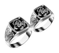 AMUSLESUR Bague Scorpion Style Élégant en Alliage Confortable pour Hommes Lot de 2 Pièces Anniversaires Usage Quotidien