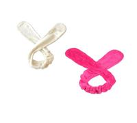 AMUSLESUR Bandeaux en Peluche Absorbant Eau et Sueur Couleur Aléatoire Lot de 2 Oreilles de Lapin Flexible et Respirant pour Maquillage et Lavage Visage pour Cheveux Femme