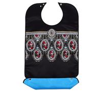 AMUSLESUR Bavoirs Imperméables pour Personnes Âgées en Polyester Noir, Réutilisables et Confortables, Adaptés la Vie Quotidienne pour Adultes