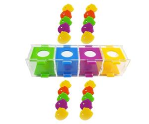 AMUSLESUR Boîte à Lancer de Perroquet en Acrylique, interactif pour entraînement des perroquets, Encourage l'activité Physique Essentielle et Lutte Contre la Solitude chez Couleur