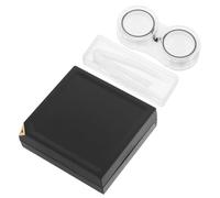 AMUSLESUR Boîte à Lentilles de Contact Mate Noire, Étui Portable à Double Compartiment Étanche pour Rangement Sécurisé, Voyage Bureau Quotidien, Accessoire Compact pour Lentilles de Contact