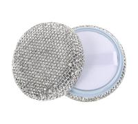 AMUSLESUR Boîte à Poudre Scintillante avec Houppette, Contenant de Maquillage en Verre et Cristaux, 10g, Léger, pour Poudre, Femmes et Filles, Voyage et Maison