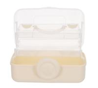 AMUSLESUR Boîte Rangement Remède Portable à 3 Niveaux en Plastique Blanc | Poignée Intégrée, Compartiments Réglables et Inserts de Séparation, Couvercle Sécurisé, Organisation Domestique