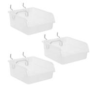 AMUSLESUR Boîtes de Rangement Murales Carrées pour Panneau Perforé 3 Pièces en Pp et Fer, Solides et Fiables, Faciles à Transporter, pour Garage et Atelier