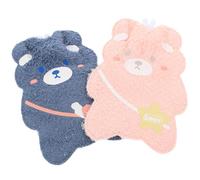 AMUSLESUR Bouillotte de Dessin Animé 2pcs Chauffe-mains Portable en Flanellette Injection D'eau et Prévention des Fuites, pour Fournitures D'hiver Couleur Aléatoire
