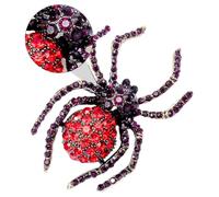 AMUSLESUR Broche en Motif Araignée, Épingle Poitrine en Cristal, Finition Vieillie, Accessoire Élégant pour Vêtements de Soirée Femme