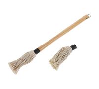 AMUSLESUR Brosse à Barbecue Facile à Nettoyer Manche en Bois en Coton Résistant la Chaleur pour Badigeonner Viandes et Aliments Lors de Grillades et Cuisson au Four