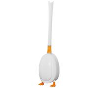 AMUSLESUR Brosse à Toilette en Silicone Forme Canard Mignonne Poils Résistants et Support Base Abs pour Nettoyage Salle de Bain Cuisine