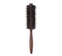 AMUSLESUR Brosse Ronde en Bois avec Poils de Sanglier pour Séchage et Coiffage des Cheveux, Design Spirale et Poignée Ergonomique, pour Boucler et Lisser